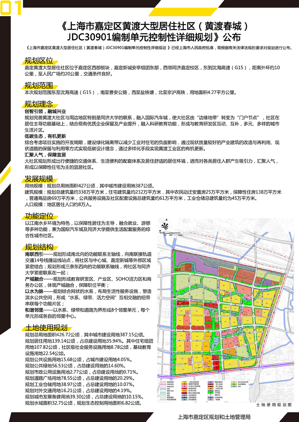 市嘉定区黄渡大型居住社区黄渡春城jdc30901编制单元控制性详细规划