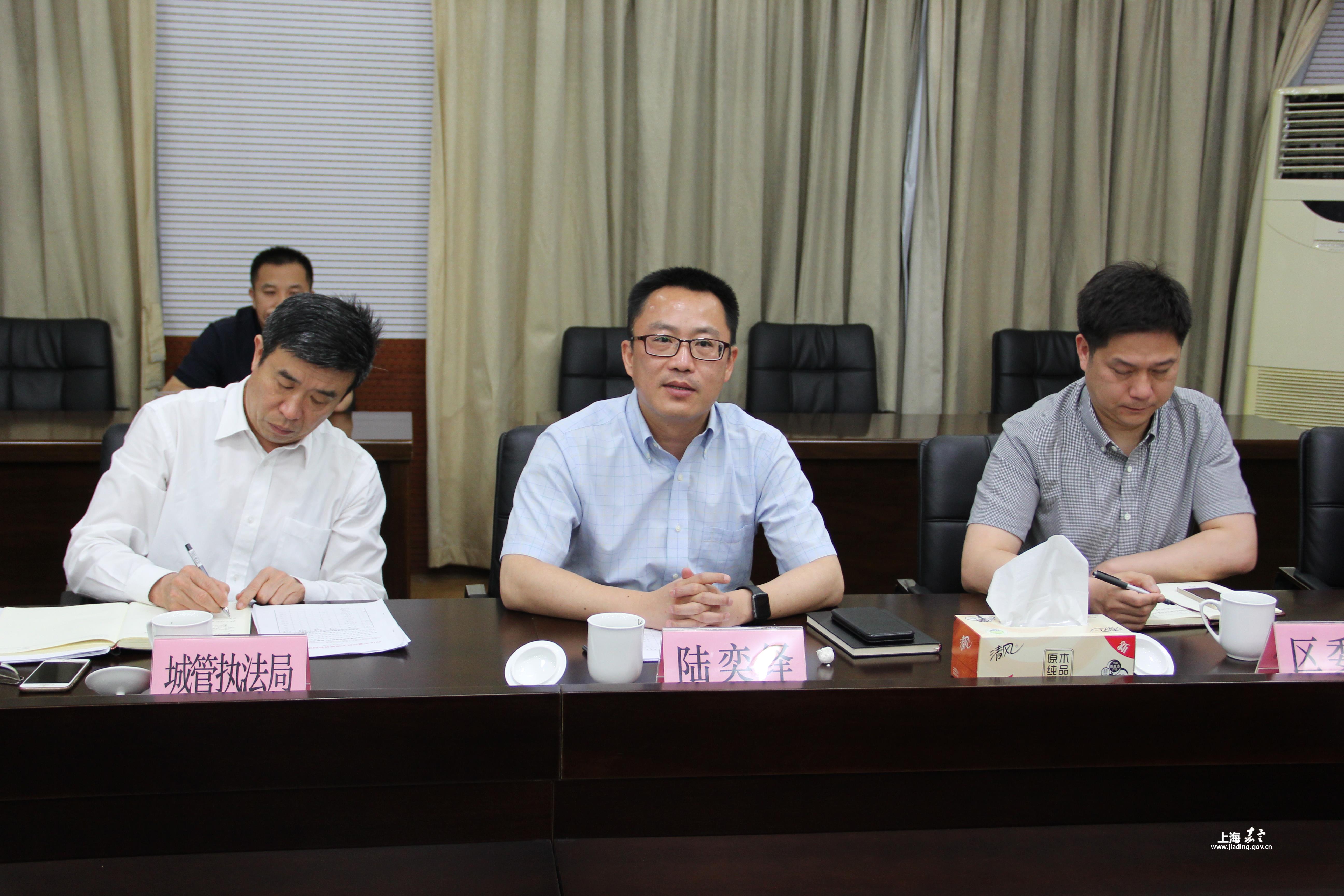 区委常委区委政法委书记陆奕绎调研嘉定镇街道无违建居村创建工作